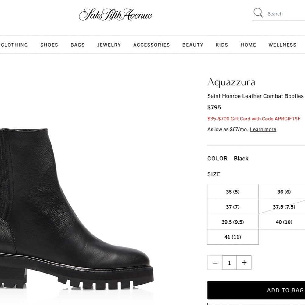 Aquazurra 'Saint Honroe' Leather Combat Boot